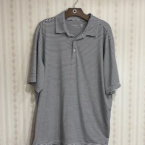 Walter Hagen Black and White Striped Polo Shirt